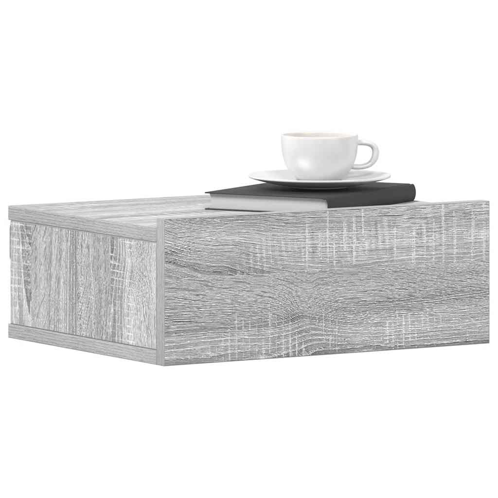 Hängender Nachttisch Grau Sonoma 40x30x15 cm Holzwerkstoff